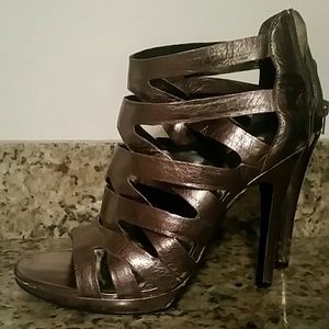 Strappy metallic taupe Dolce Vita heels